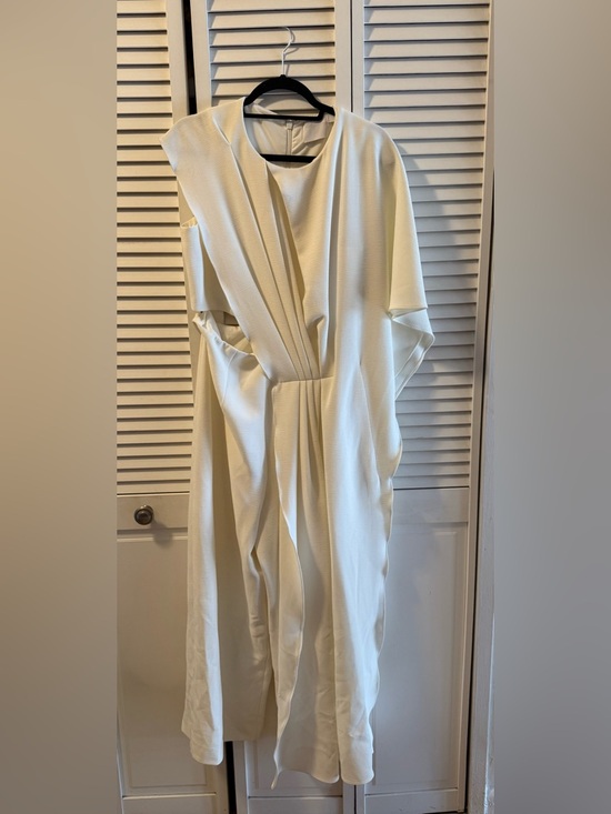 ASOS Pants - ASOS WHITE Drape Side Cutout Jumpsuit - White / US 10 UK 14 $150 (5726804)